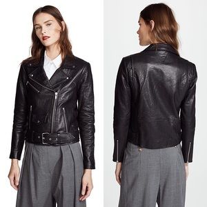 VEDA Black Jayne Classic Leather Jacket XS